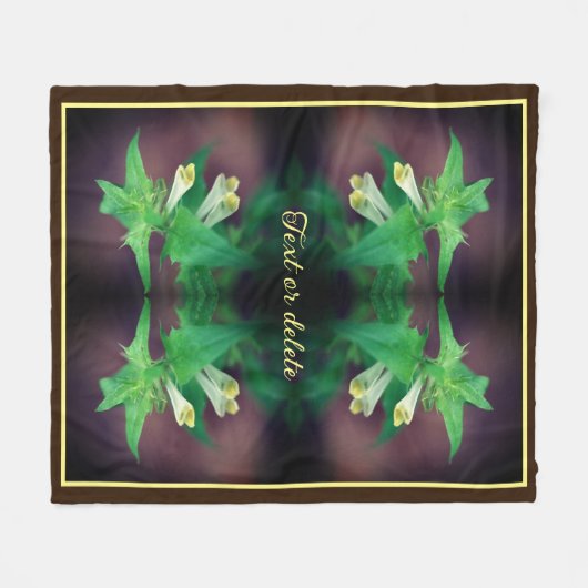 Tiny White Wildflower Abstract Personalized Fleecedecke (Vorderseite (Horizontal))