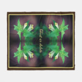 Tiny White Wildflower Pattern Personalized Fleecedecke (Vorderseite (Horizontal))