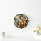 Tiny Wild Orange Mushrooms Nature Runde Wanduhr (Zuhause)