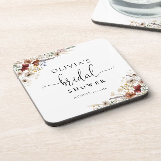 Tiny Wildblume Brautparty Getränkeuntersetzer (Linke Seite)