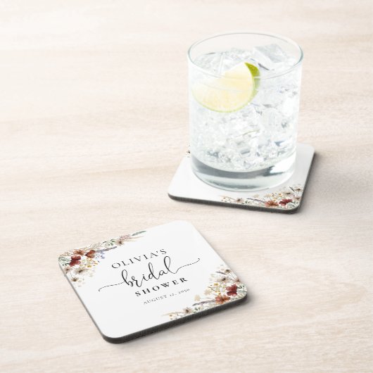 Tiny Wildblume Brautparty Getränkeuntersetzer (Rechte Seite)