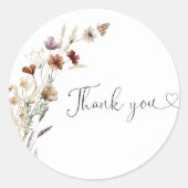 Tiny Wildblume Brautparty Runder Aufkleber (Vorderseite)