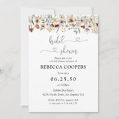 Tiny Wildblume Bridal Dusche Einladung (Vorderseite)