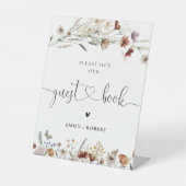 Tiny Wildblume Guest Book Sign Sockelschild (Vorderseite)