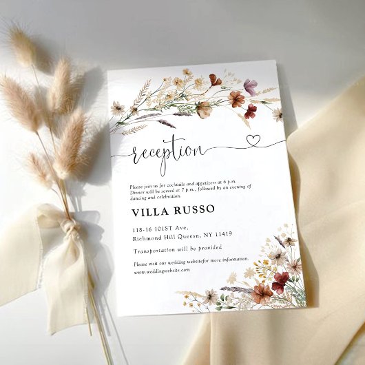 Tiny Wildblume Hochzeitsticket Begleitkarte