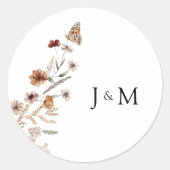 Tiny Wildblume Wedding Classic Round Sticker (Vorderseite)