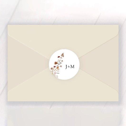 Tiny Wildblume Wedding Classic Round Sticker