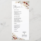 Tiny Wildblume Wedding Menu Menükarte (Vorderseite)