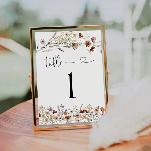 Tiny Wildblume Wedding Tischnummer