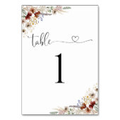 Tiny Wildblume Wedding Tischnummer (Vorderseite)