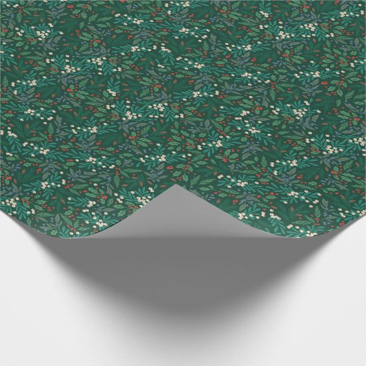 Tiny Winter Berries Geschenkpapier (Ecke)