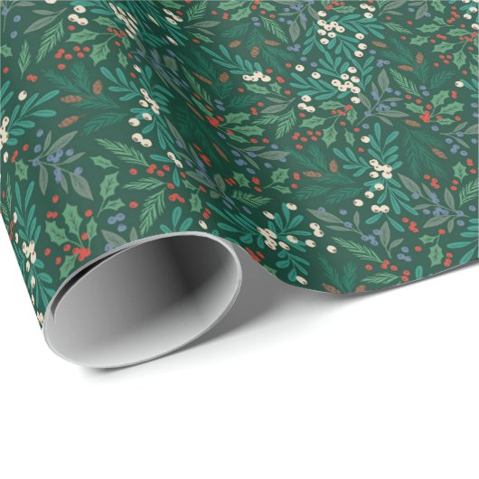 Tiny Winter Berries Geschenkpapier (Rolleneckpunkt)