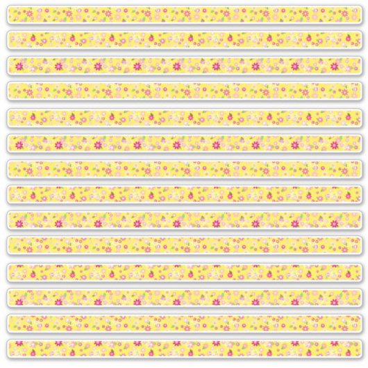 Tiny Yellow Flowers Grenzen Aufkleber (Vorderseite)