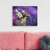 Tiny Yorkie Sleeping Angel Halo Memorial Art Leinwanddruck (Insitu (Wohnzimmer))