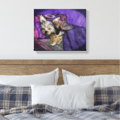 Tiny Yorkie Sleeping Angel Halo Memorial Art Leinwanddruck (Insitu (Schlafzimmer))