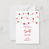 Tiny you are a Sweet Friend Valentine's Day Mitteilungskarte (Vorderseite)