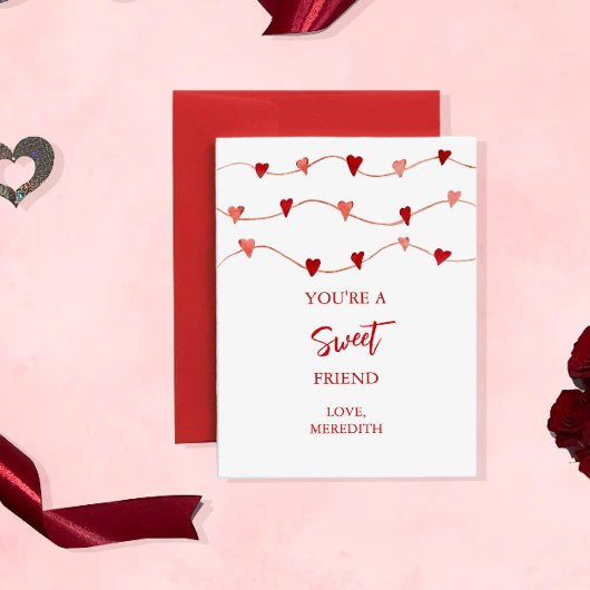 Tiny you are a Sweet Friend Valentine's Day Mitteilungskarte