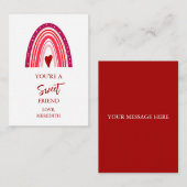 Tiny you are a Sweet Friend Valentines Mitteilungskarte (Vorne/Hinten)