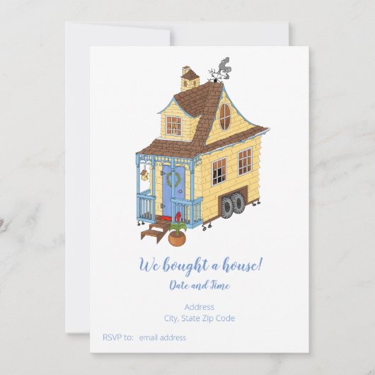 Tiny Zuhause Housewärming Einladung (Vorderseite)