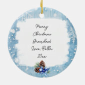 Tiny Zuhause in einem zauberhaften Winterwald Weih Keramik Ornament (Hinten)