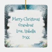 Tiny Zuhause Personalisiert Weihnachten Keramikornament (Rückseite)