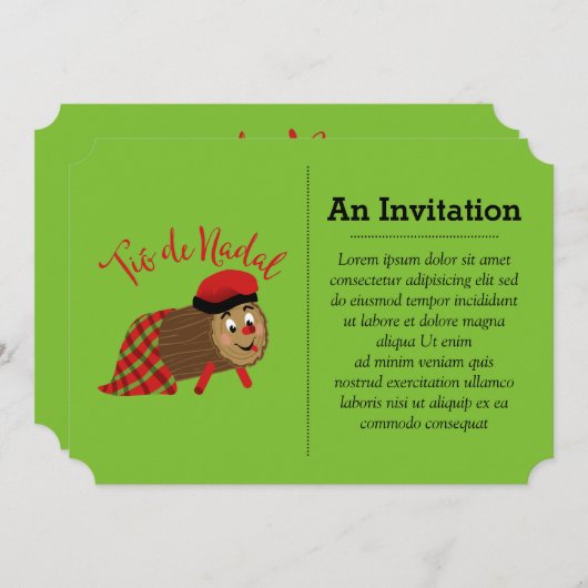 Tio De Nadal Einladung (Vorne/Hinten)