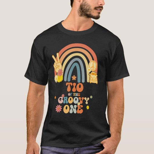 Tio der Groovy One Rainbow Boho Birthday Party T-Shirt (Vorderseite)