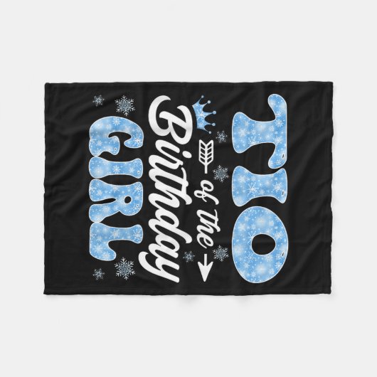 Tio Of The Birthday Girl Snowflakes Winter Christm Fleecedecke (Vorderseite (Horizontal))