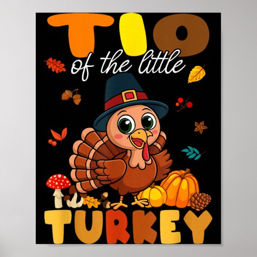 Tio Of The Little Turkey Thanksgiving Baby Shower Poster (Vorne)