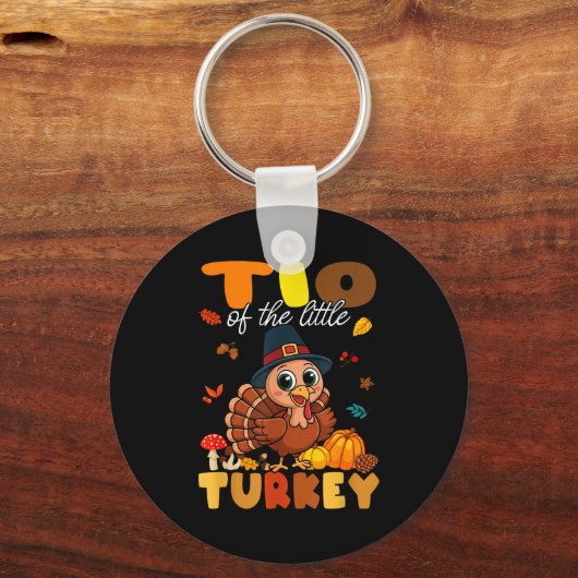Tio Of The Little Turkey Thanksgiving Baby Shower Schlüsselanhänger (Vorderseite)