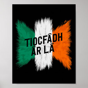 Tiocfaidh Ar La Vintage Irland Irische Flagge Iris Poster