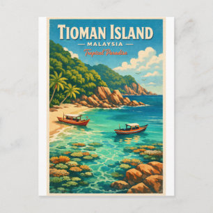 Tioman-Insel, Malaysia, in einem lebendigen tropis Postkarte
