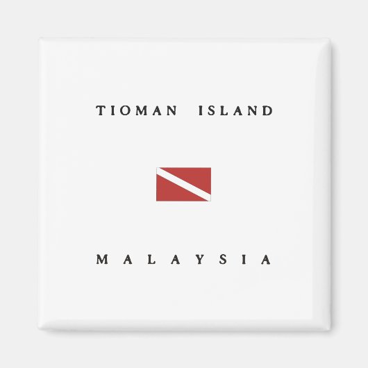 Tioman Island Malaysia Scuba Dive Flag Magnet (Vorne)