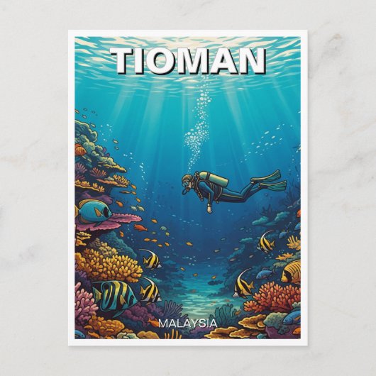 Tioman Malaysia Scuba Diving Postkarte (Vorderseite)
