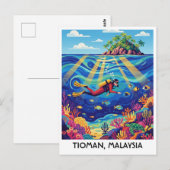 Tioman Malaysia Tauchen Postkarte (Vorne/Hinten)