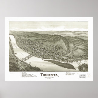 Tionesta Pennsylvania 1896 Antique Panoramabalkart Poster