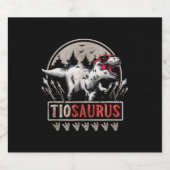 Tiosaurus T Rex Dinosaurier Tio Saurus mit Sonnenb Schaumweinetikett (Einzelnes Label)
