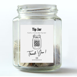 Tip Jar, Custom QR Code Payment App, weiß Weinetikett