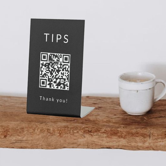 Tip Jar QR Code Pedestal Signs Sockelschild