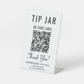 Tip Jar QR Code Tabletop Sockelschild (Vorderseite)