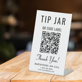 Tip Jar QR Code Tabletop Sockelschild