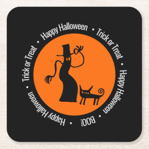 Tip o' the Hat Happy Halloween Black Paper Unterse Rechteckiger Pappuntersetzer