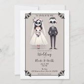 Tip Toe Zuckerhut Braut & Groom Hochzeit Einladung (Vorderseite)