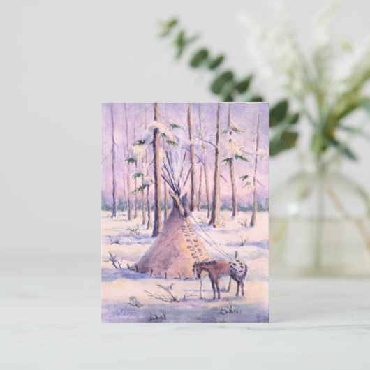 TIPI, APPY & SNOW von SHARON SHARPE Postkarte (Stehend Vorderseite)