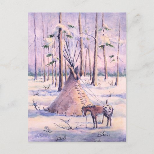 TIPI, APPY & SNOW von SHARON SHARPE Postkarte (Vorderseite)