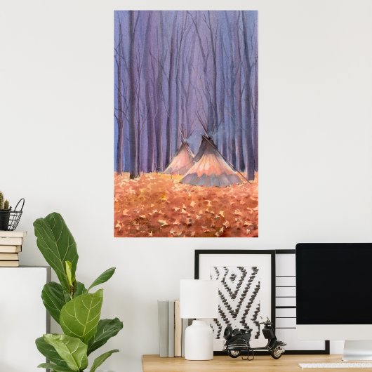 TIPI-BLÄTTER von SHARON SHARPE Poster (Heimbüro)