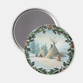 TIPI CAMP SQUAW & BOUGHS by SHARON SHARPE Magnet (Vorderseite/Rückseite)