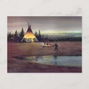 TIPI LIGHTS by SHARON SHARPE Postkarte