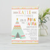 Tipi Native Amerikanische Ureinwohner Pow Wow Gebu Einladung (Stehend Vorderseite)