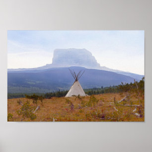 Tipi, Oberberg, Glacier Nationalpark Montana Poster